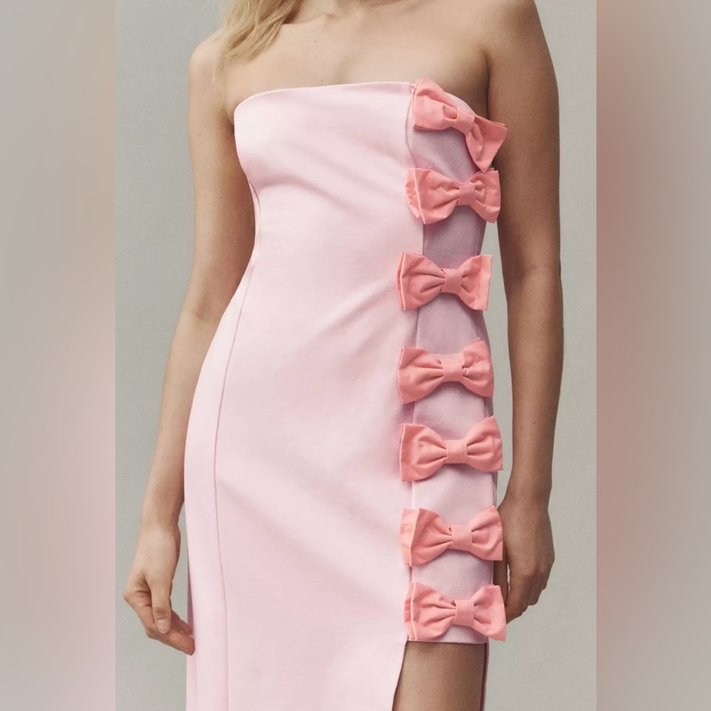 BHLDN White and Pink Formal Dress